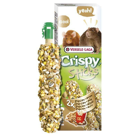 2 bags of popcorn and nut treats for rats and mice Versele Laga Chrispy Sticks Rats-Mice Popcorn & Nuts 110g