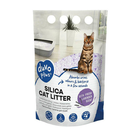 Duvo Lavender-Scented Silica Gel Cat Litter, 5 L