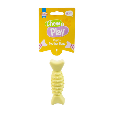 Cooper & Pals Puppy Chew Toy, Yellow Cube, 12 cm