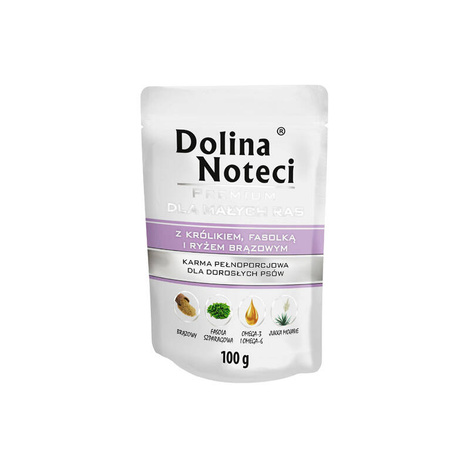 Dolina Noteci Premium Wet Dog Food for Small Breeds with Rabbit, Beans, and Rice, 100 g pouch