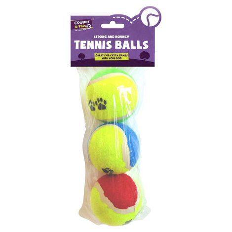Cooper & Pals Colorful Tennis Balls—Dog Toy, 3-Pack