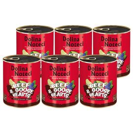 Dolina Noteci Superfood Wet Dog Food—Beef and Goose Hearts, 6-Pack (800 g each)