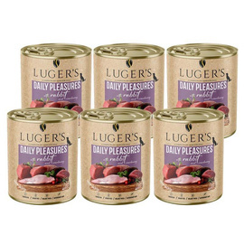 Luger's Daily Pleasures Wet Dog Food with Rabbit and Cranberry, 6-Pack (800 g each)