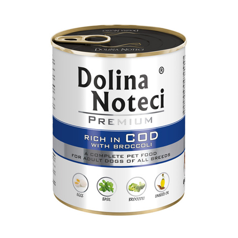 Dolina Noteci Premium Wet Dog Food, Rich in Cod with Broccoli, 800 g Can