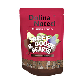Dolina Noteci Superfood Wet Dog Food with Beef and Goose Hearts, 300 g pouch