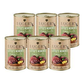 Luger's Little's Moments Wet Dog Food for Small Breeds with Goose Hearts, Potatoes, and Broccoli—6 x 400 g Set