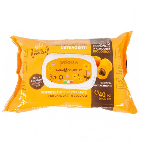 Farm Company Pet Wipes with Apricot and Papaya Oil, 40 count