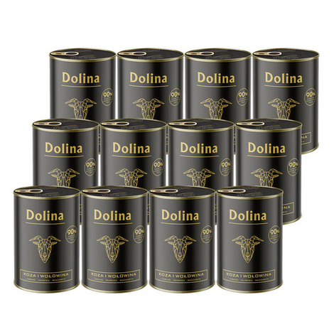 Dolina Goat and Beef Wet Dog Food, 12 x 400 g Set