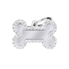 Engraved ID Tag for Dogs and Cats—Large Silver "Glam" Bone