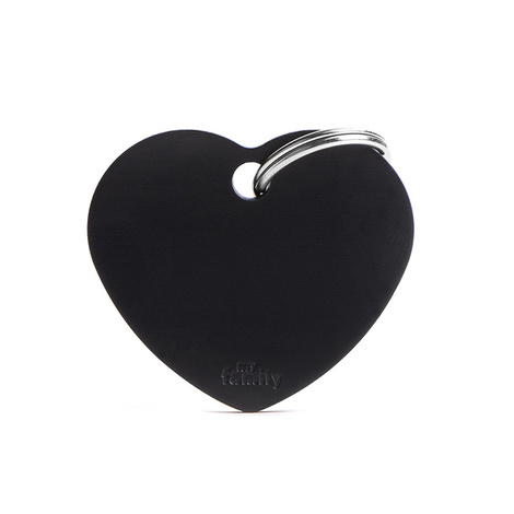 MyFamily Basic Address Tag - Large Black Heart
