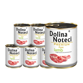 Dolina Noteci Premium Pure Wet Dog Food for Dogs with Allergies, Rich in Lamb, 6 x 800 g Set