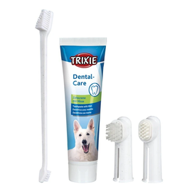 Trixie Dog Dental Care Kit: 100 ml Toothpaste + 3 Toothbrushes