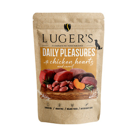 Luger's Daily Pleasures Wet Dog Food with Chicken Hearts and Carrots, 500 g