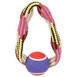 Zolux Dog Tug Toy: Rope with a Tennis Ball, 23 cm Circle