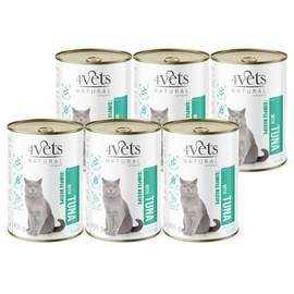 4Vets Natural Wet Cat Food with Tuna, 6-Pack (400 g each)