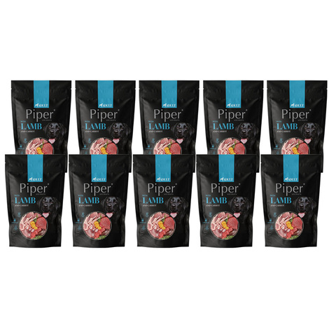 Piper Animals Wet Dog Food with Lamb and Carrots, 10 x 500 g Set