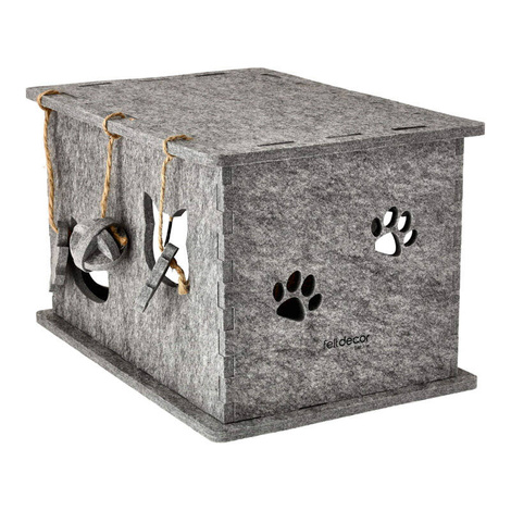 Dolina Noteci Gray Felt Cat House, 32 x 37 x 54 cm