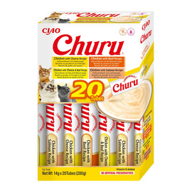 Inaba Cat Churu Variety Cat Treats with Chicken and Beef, 20 x 14 g