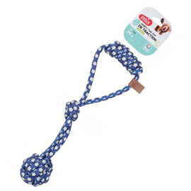 Zolux Dog Tug Toy: Braided Rope Knot, Blue Flower, 39 cm