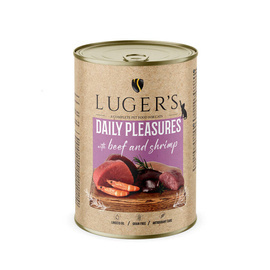 Luger's Daily Pleasures Wet Cat Food with Beef and Shrimp, 400 g
